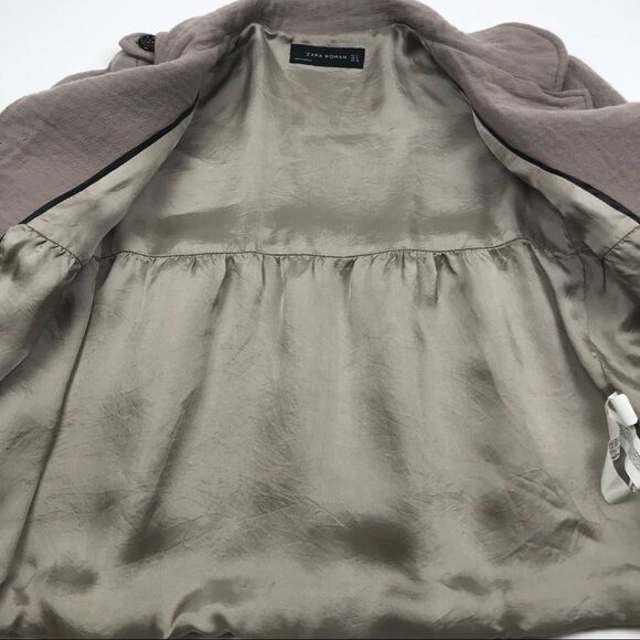 Zara Woman Wool Blend Jacket Women's Size Small Cropped 3-Button Fully Lined - Picture 3 of 10